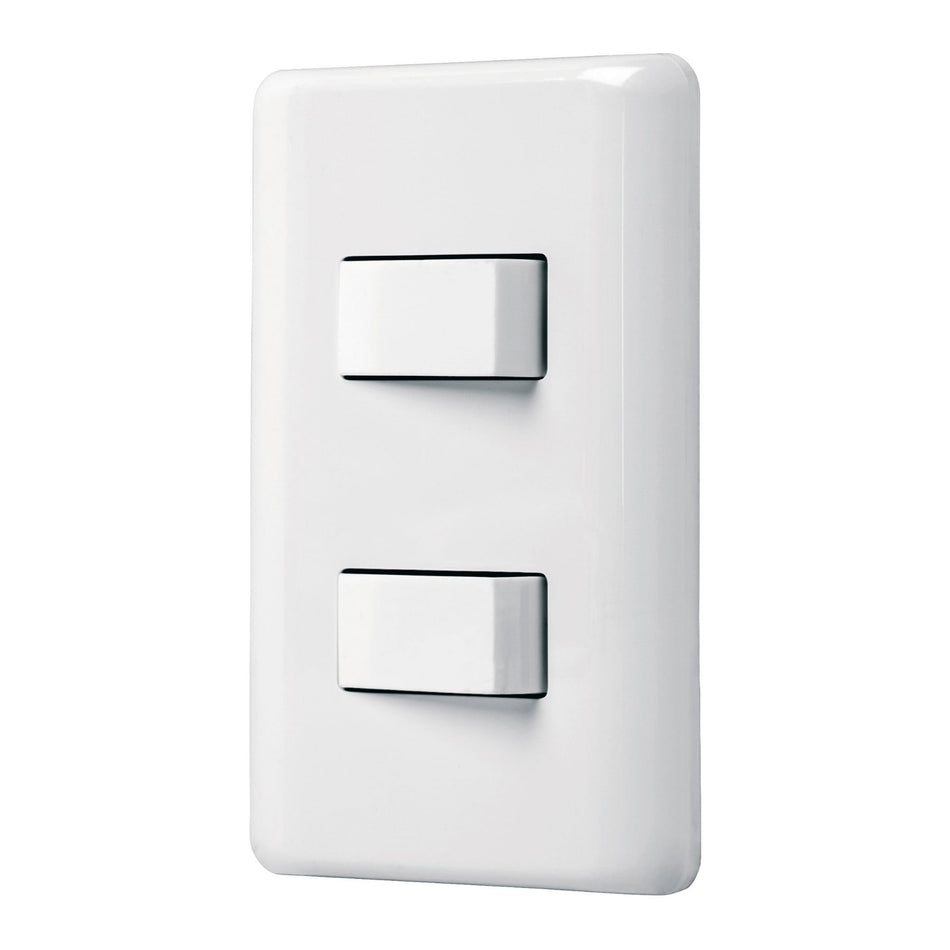 Placa armada 1 interruptor sencillo + 1 de 3 vías, Basic Caja con 10, 25085