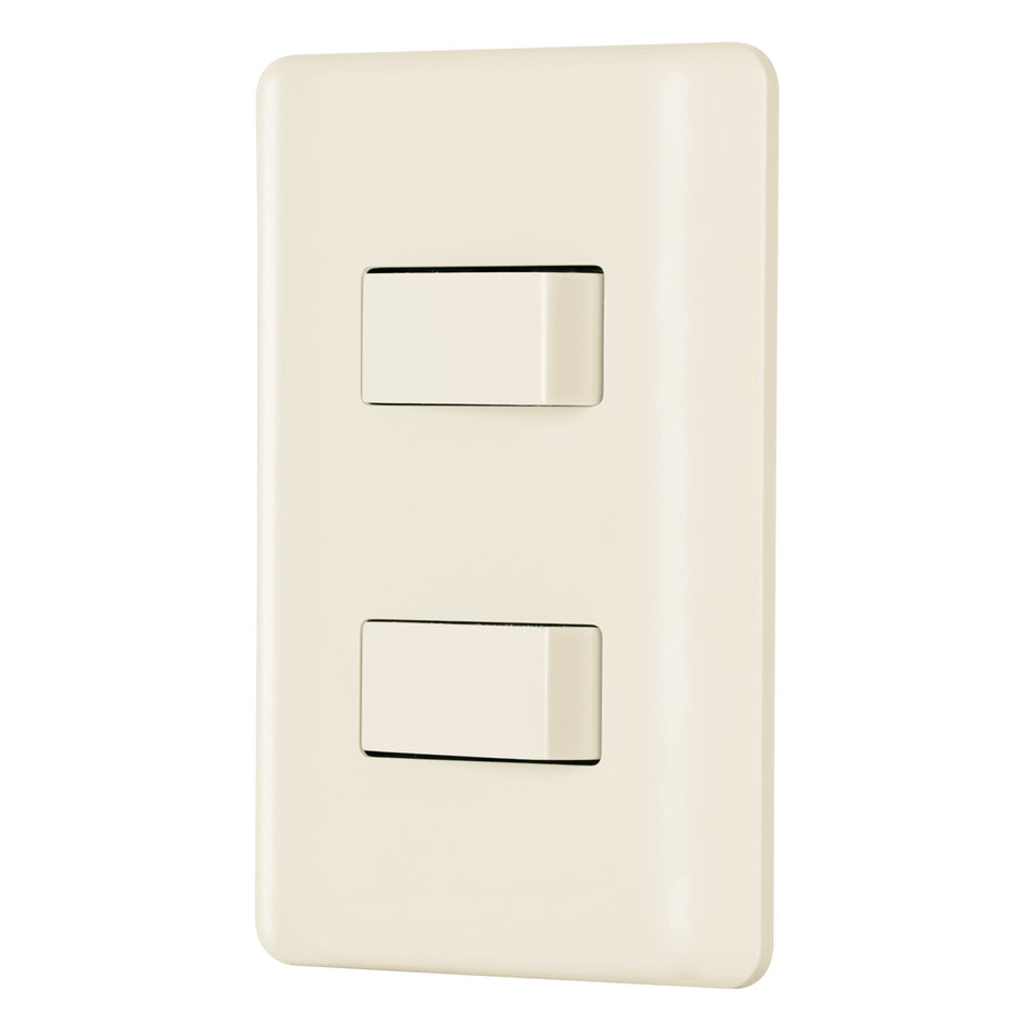 Placa armada 1 interruptor y 1 escalera, marfil, Basic Caja con 10, 26639