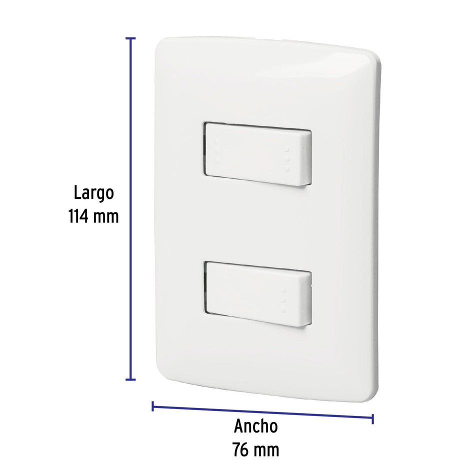 Placa armada 1 interruptor 1 escalera,blanco, línea Italiana Caja con 3, 46462