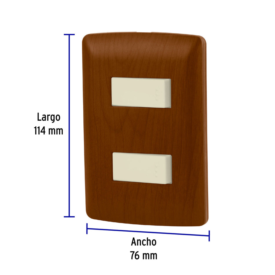 Placa armada 1 interruptor 1 escalera, madera,línea Italiana Caja con 3, 49932