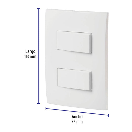 Placa armada interruptor sencillo y escalera, Oslo, blanco Caja con 3, 46495