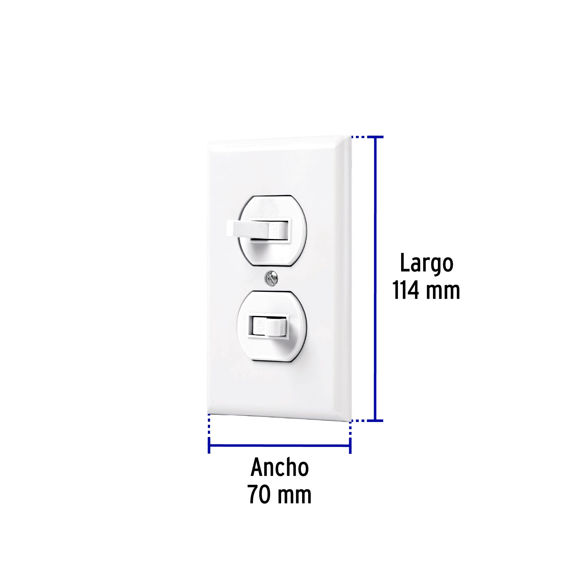 Placa armada 2 interruptores sencillo, línea Standard, blanc, 45953