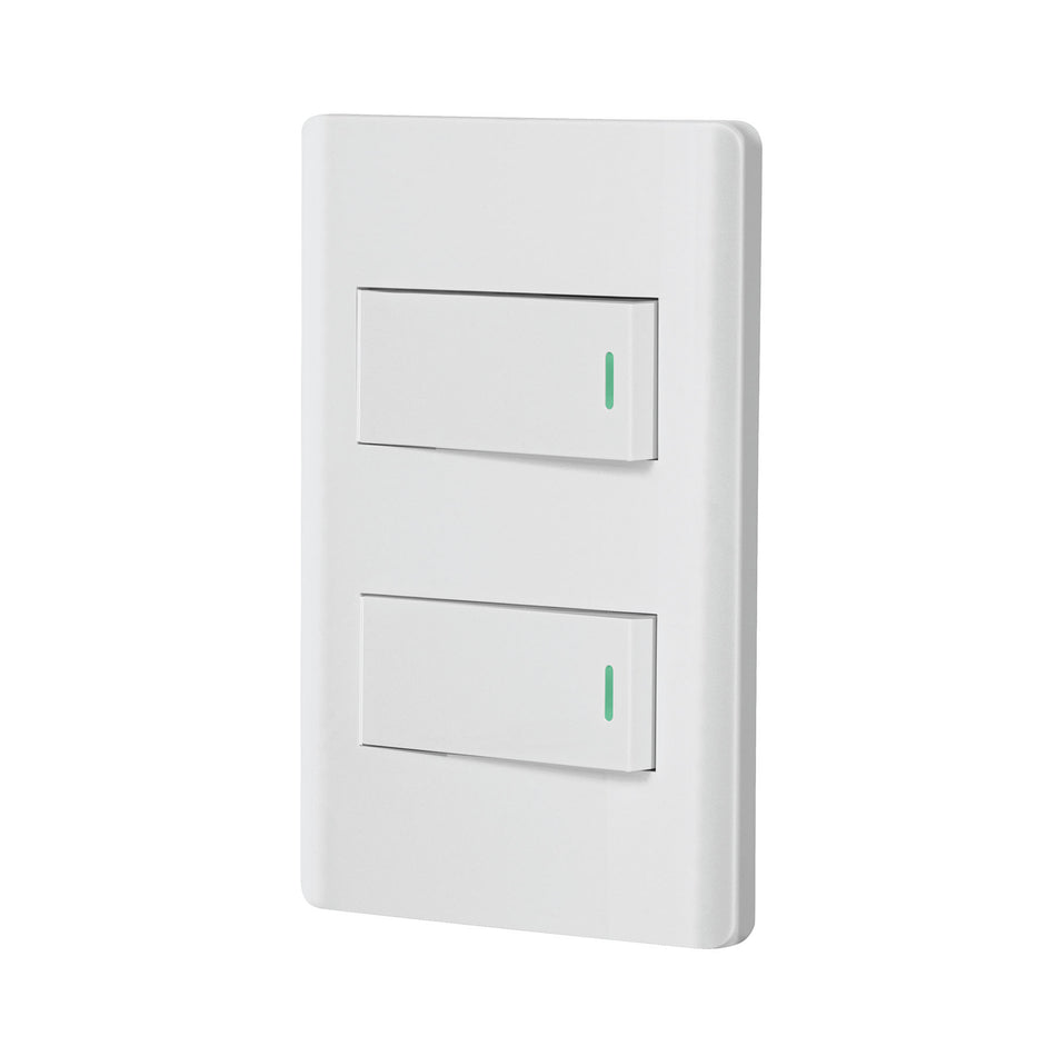 Placa armada blanca 1 interruptor y 1 de 3 vías 1 mód, Lisbo Caja con 3, 47955