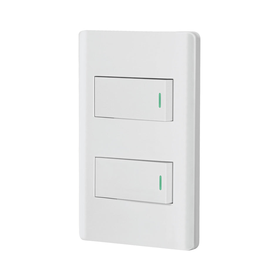 Placa armada blanca con 2 interruptores 1 módulo, Lisboa Caja con 3, 47954