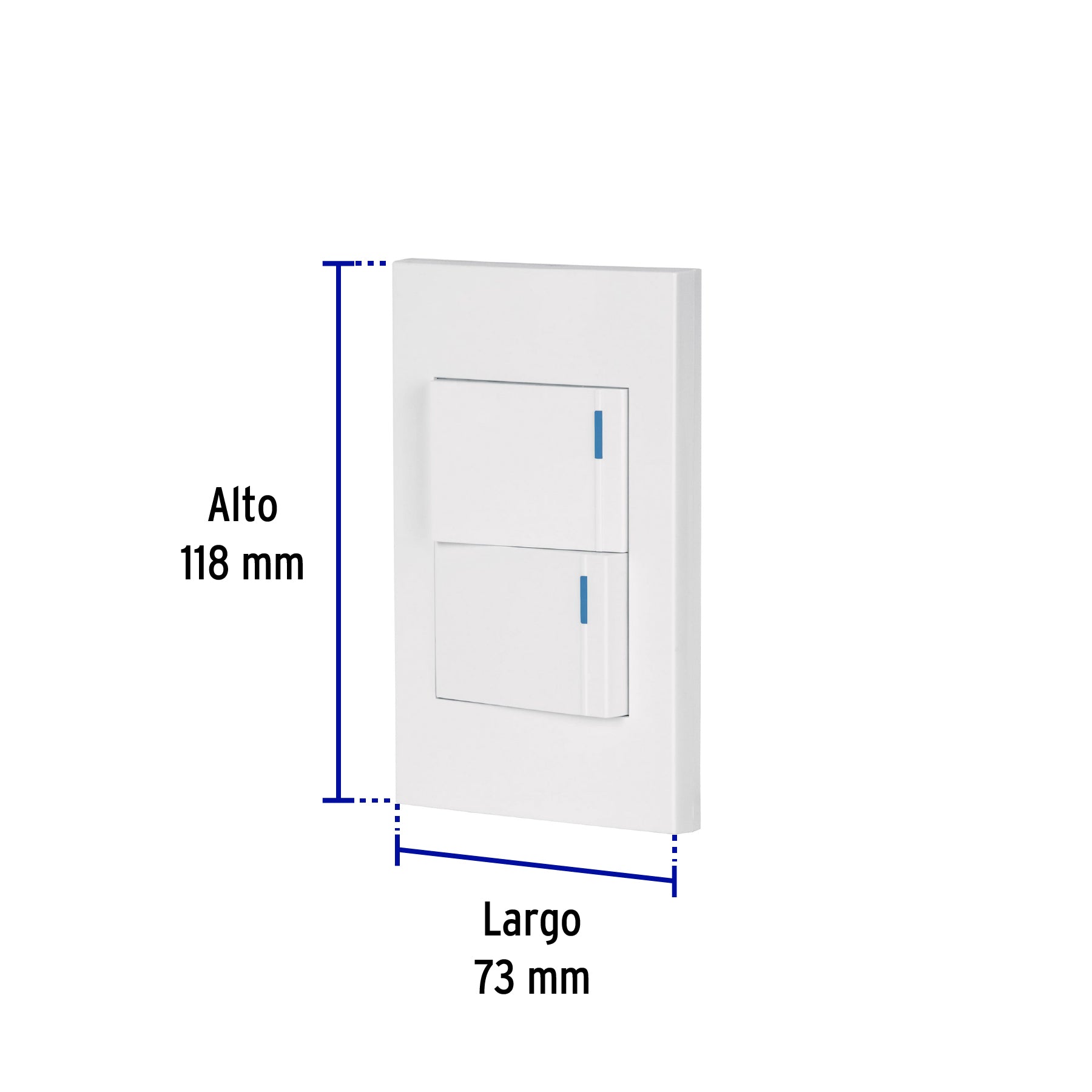 Placa armada 2 interruptores, 1.5 módulos, Española, blanco, 45595