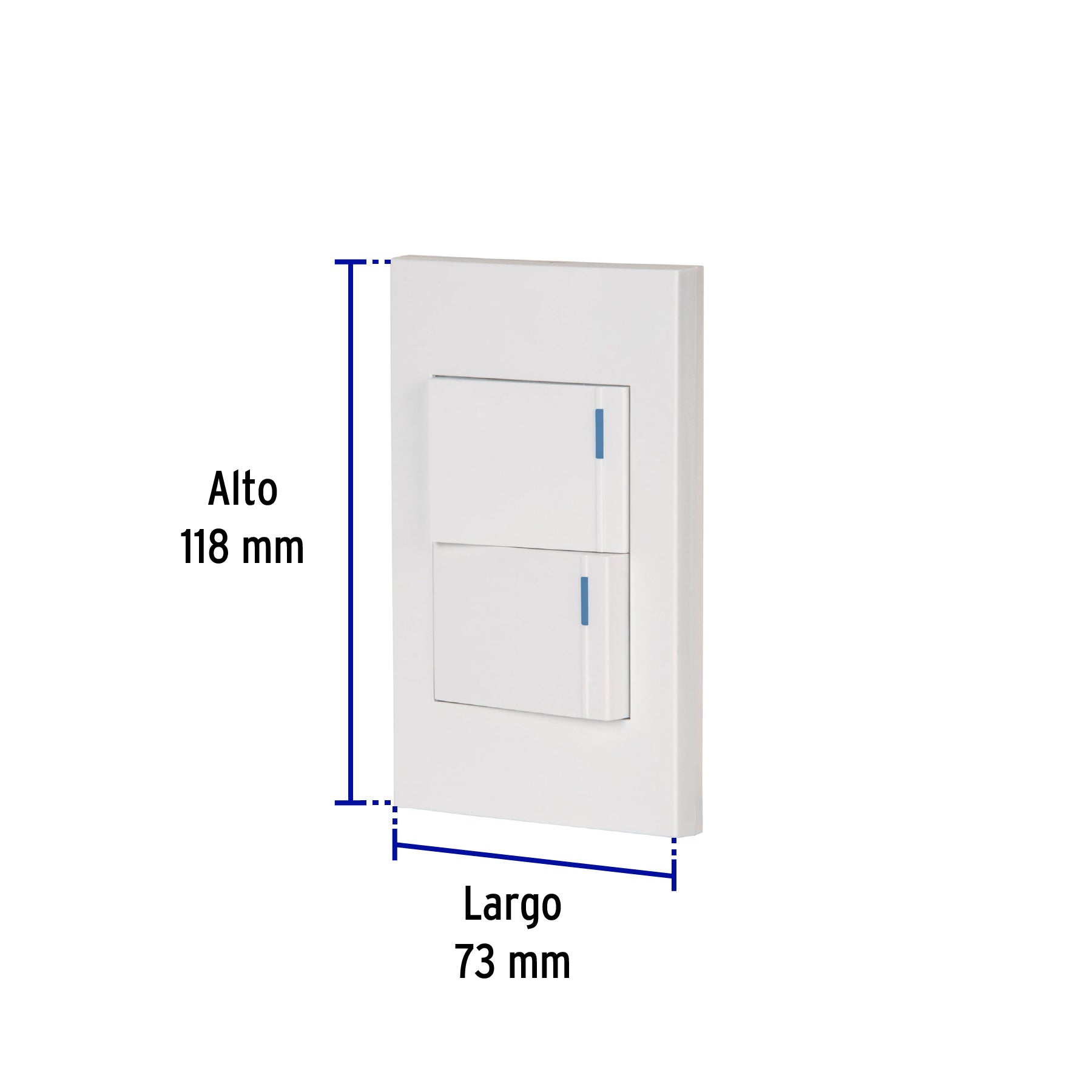 Placa armada 2interruptores 1de 3vías,1.5mod,Española blanco, 45601