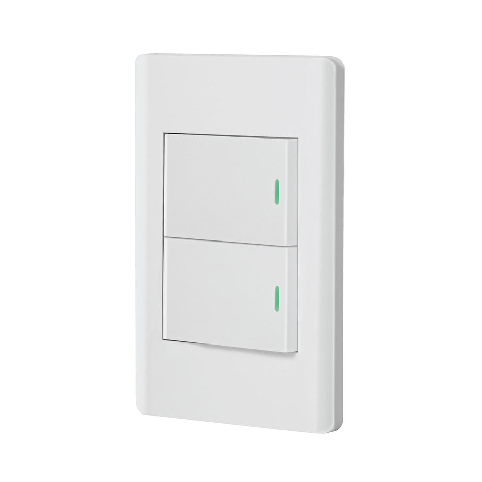Placa armada blanca 1 interruptor y 1 de 3vías 1.5mód, Lisbo Caja con 3, 47961