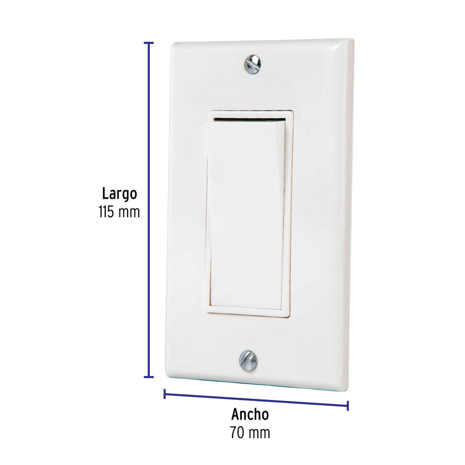 Placa armada con interruptor sencillo Classic, Volteck Caja con 3, 40017