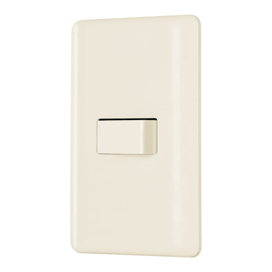 Placa armada 1 interruptor de escalera, marfil, Basic Caja con 10, 26641