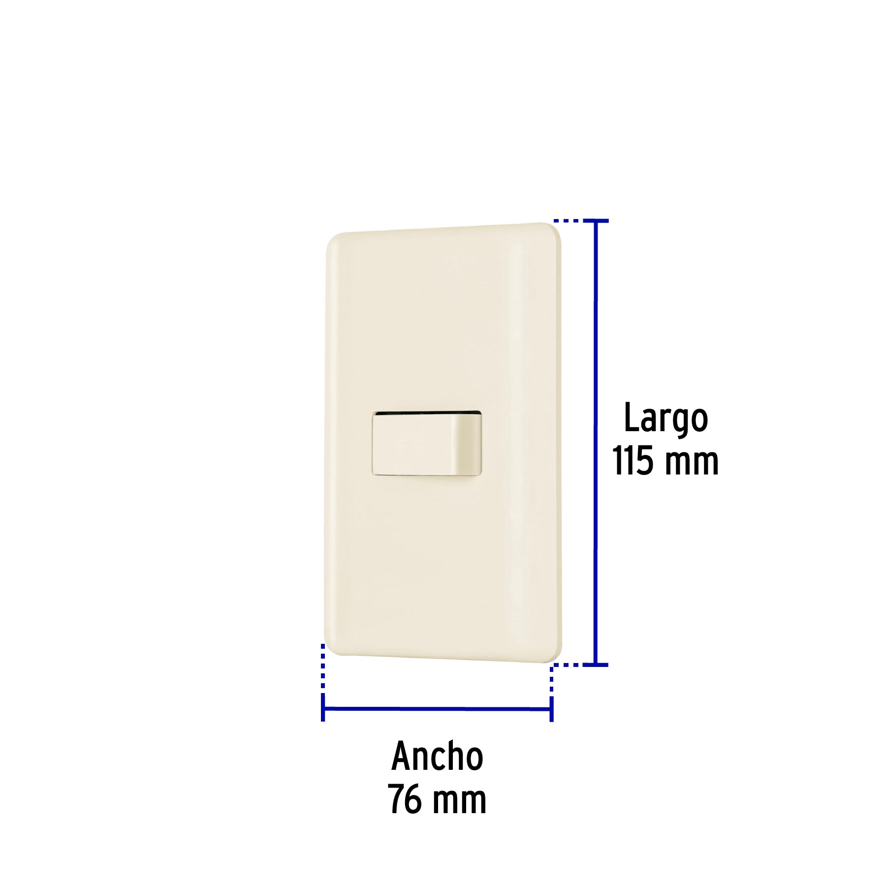 Placa armada 1 interruptor de escalera, marfil, Basic, 26641