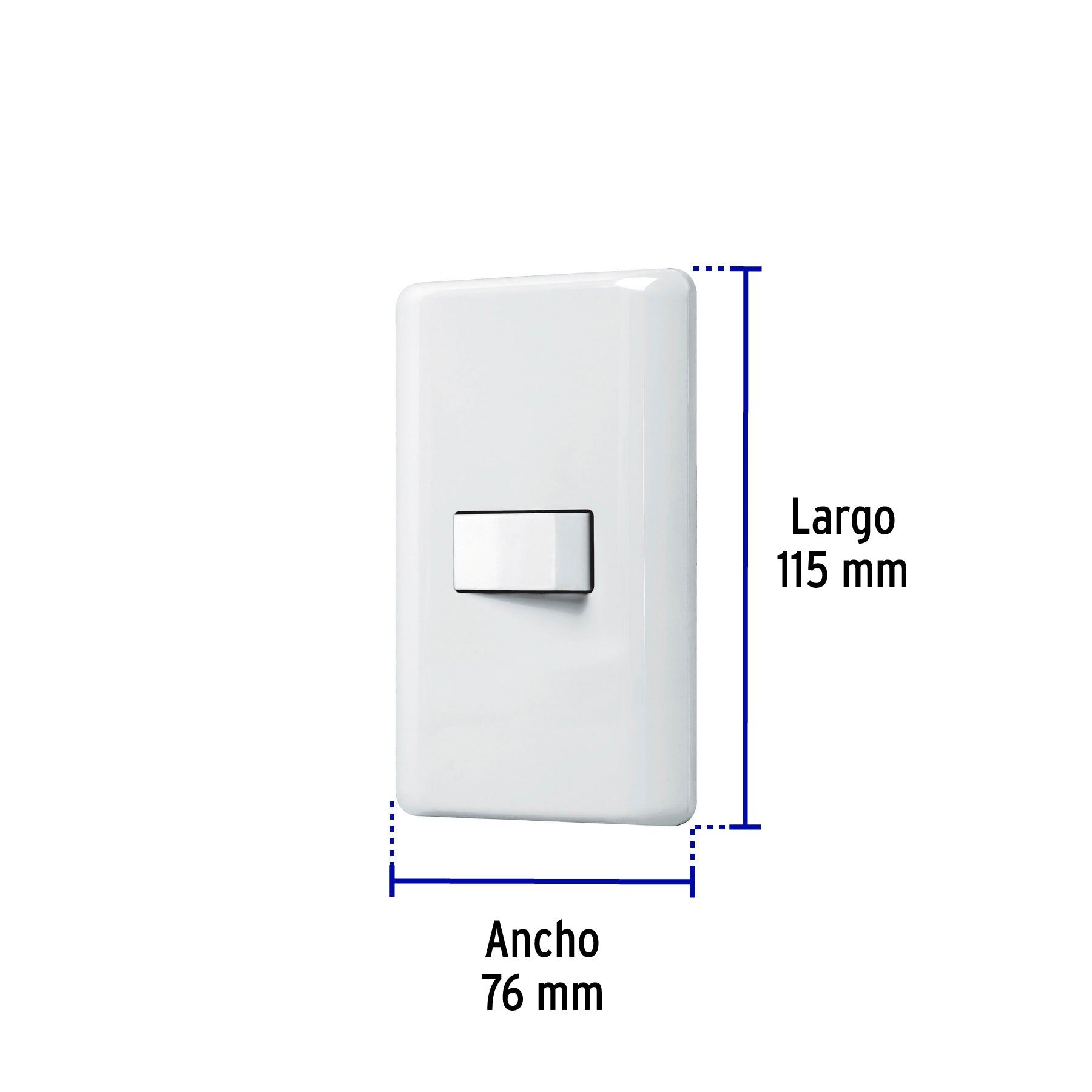 Placa armada con 1 interruptor de 3 vías, Volteck Basic, 25084