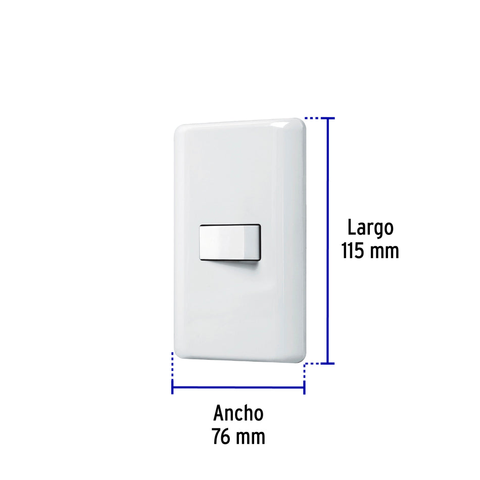 Placa armada con 1 interruptor de 3 vías, Volteck Basic Caja con 10, 25084