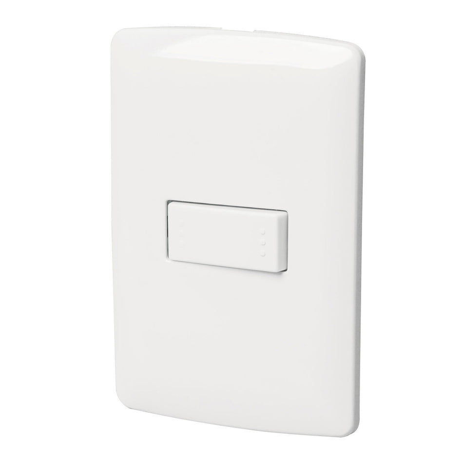 Placa armada 1 interruptor escalera, blanco, línea Italiana Caja con 3, 46460