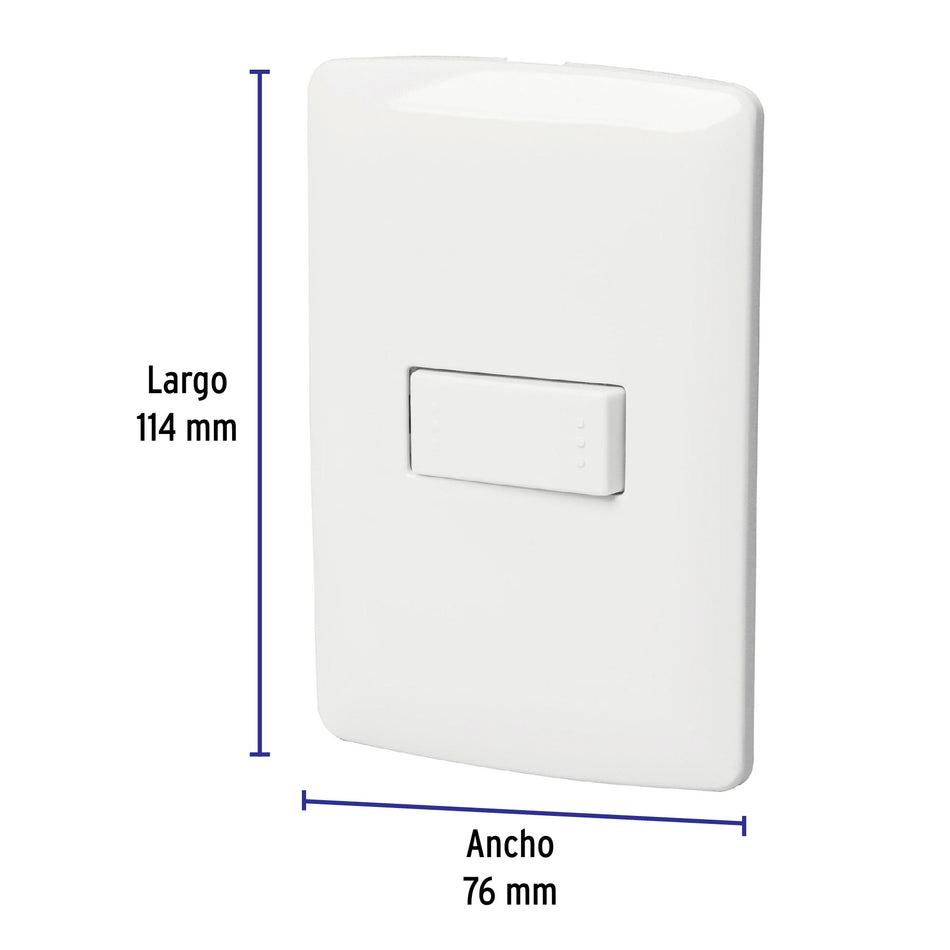 Placa armada 1 interruptor escalera, blanco, línea Italiana Caja con 3, 46460