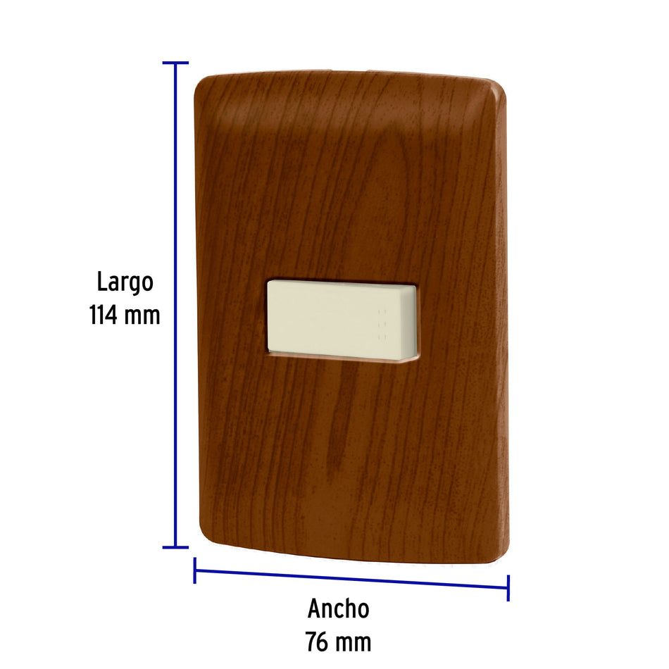 Placa armada 1 interruptor escalera, madera, línea Italiana Caja con 3, 49924
