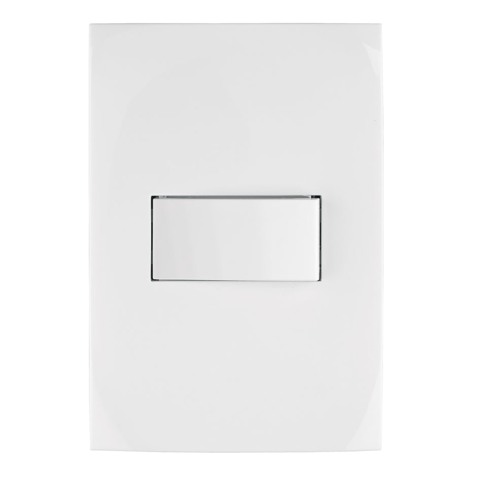 Placa armada con interruptor escalera, línea Oslo, blanco Caja con 3, 46493