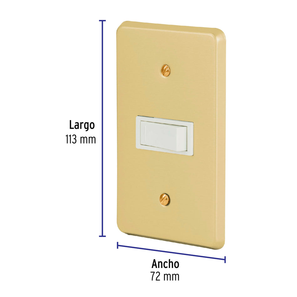 Placa armada con interruptor sencillo, línea Económica Caja con 3, 46386