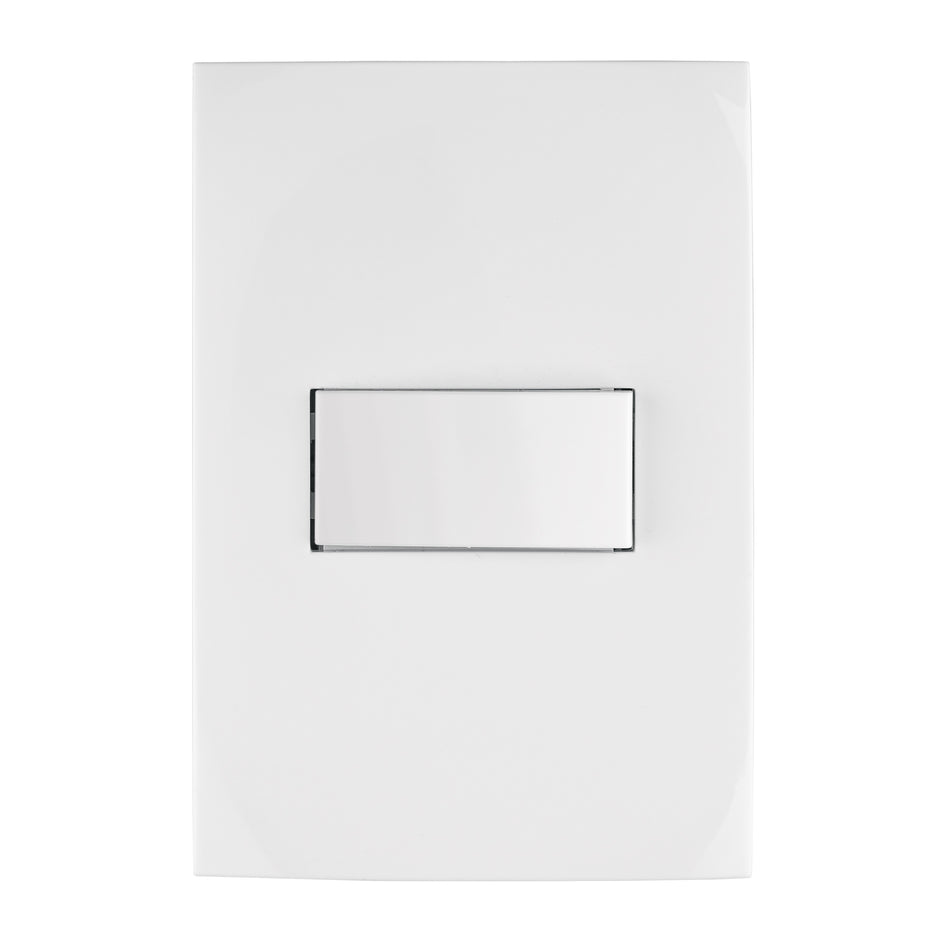 Placa armada con interruptor sencillo, línea Oslo, blanco Caja con 3, 46492