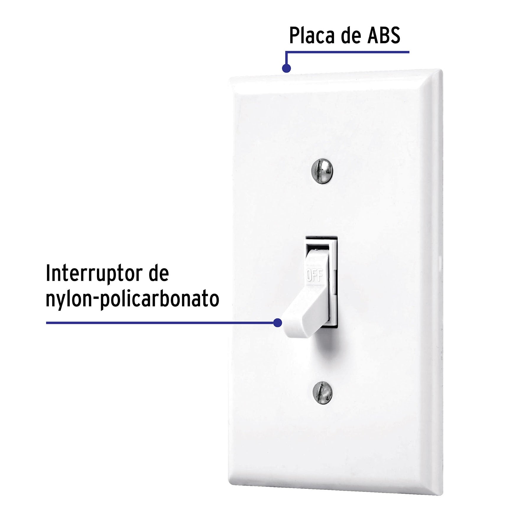 Placa armada interruptor sencillo, línea Standard, blanco, 45952