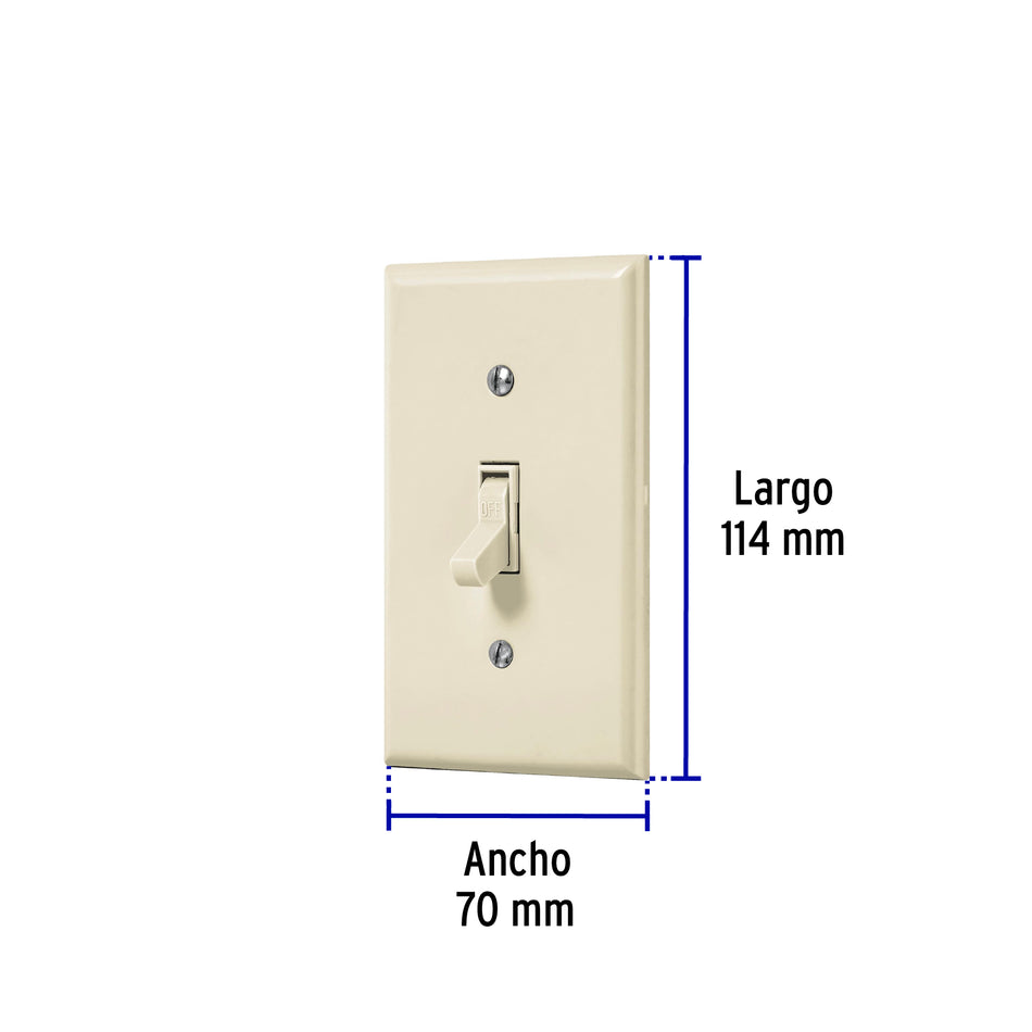 Placa armada interruptor sencillo, línea Standard, marfil Caja con 3, 48491