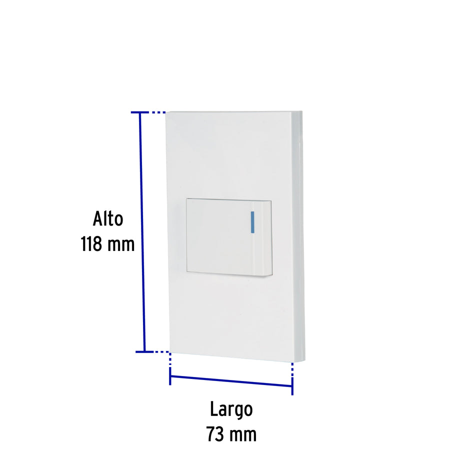 Placa armada 1 interruptor, 1.5 módulos, Española, blanco Caja con 3, 45592
