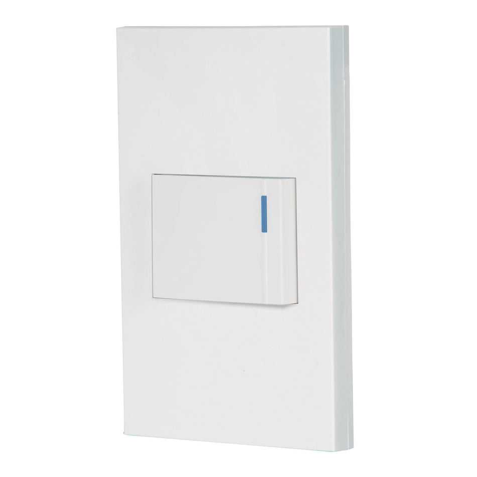 Placa armada 1 interruptor de 3vías, 1.5mód, Española,blanco Caja con 3, 45600