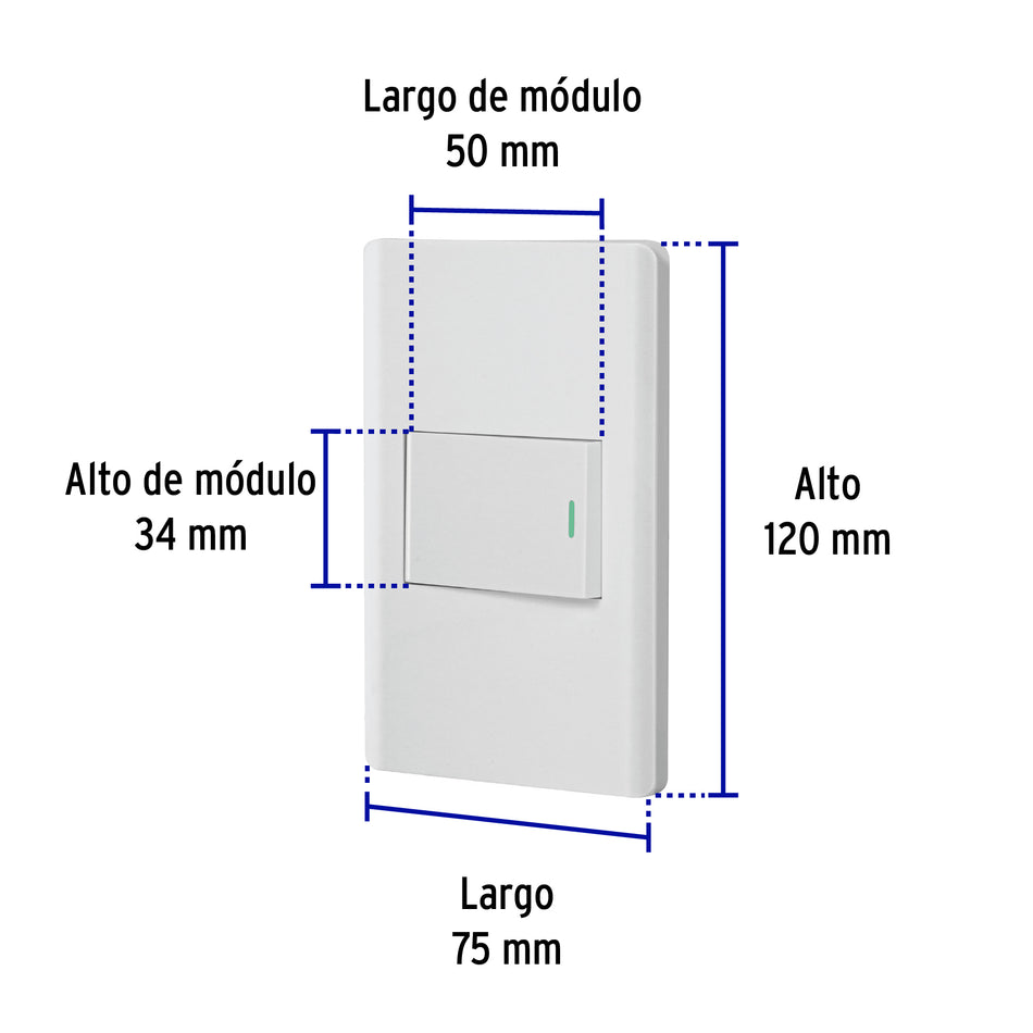 Placa armada blanca 1 interruptor 1.5 módulos, Lisboa Caja con 3, 47958