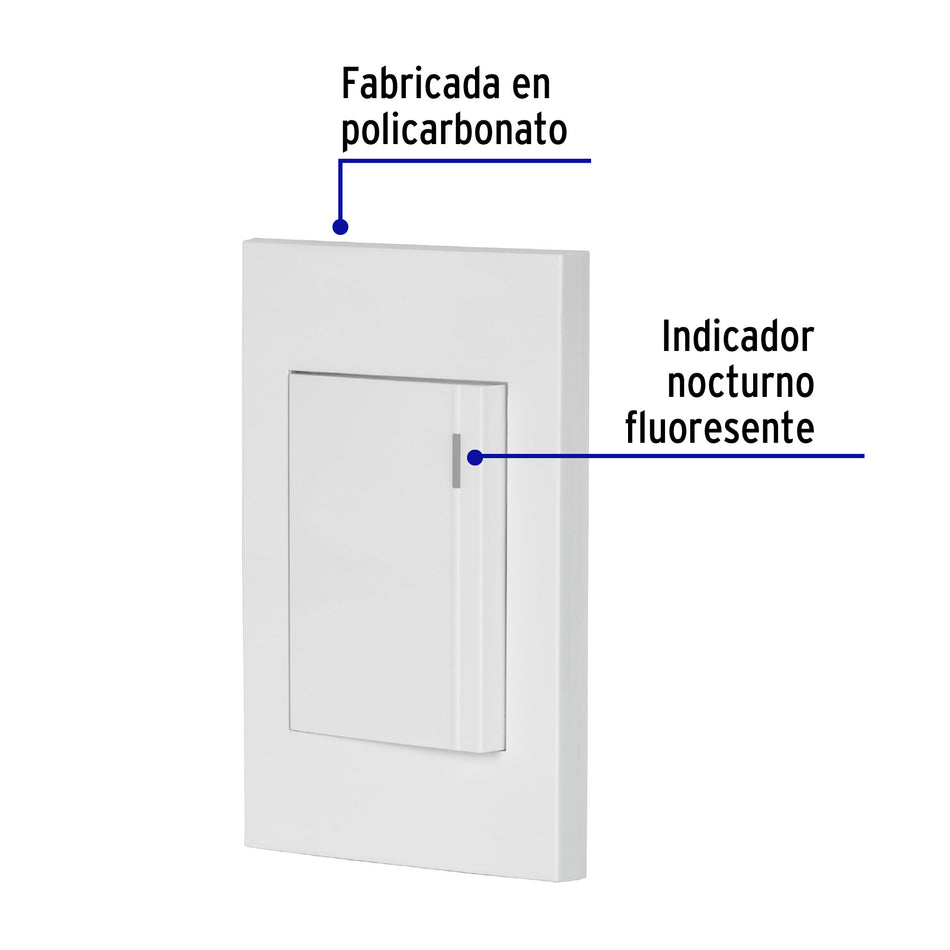 Placa armada 1 interruptor, 3 módulos, Española, blanco Caja con 3, 45593