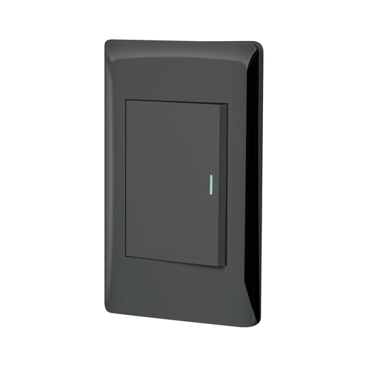 Placa armada negra 1 interruptor 3 módulos, Lisboa, Volteck Caja con 3, 47895