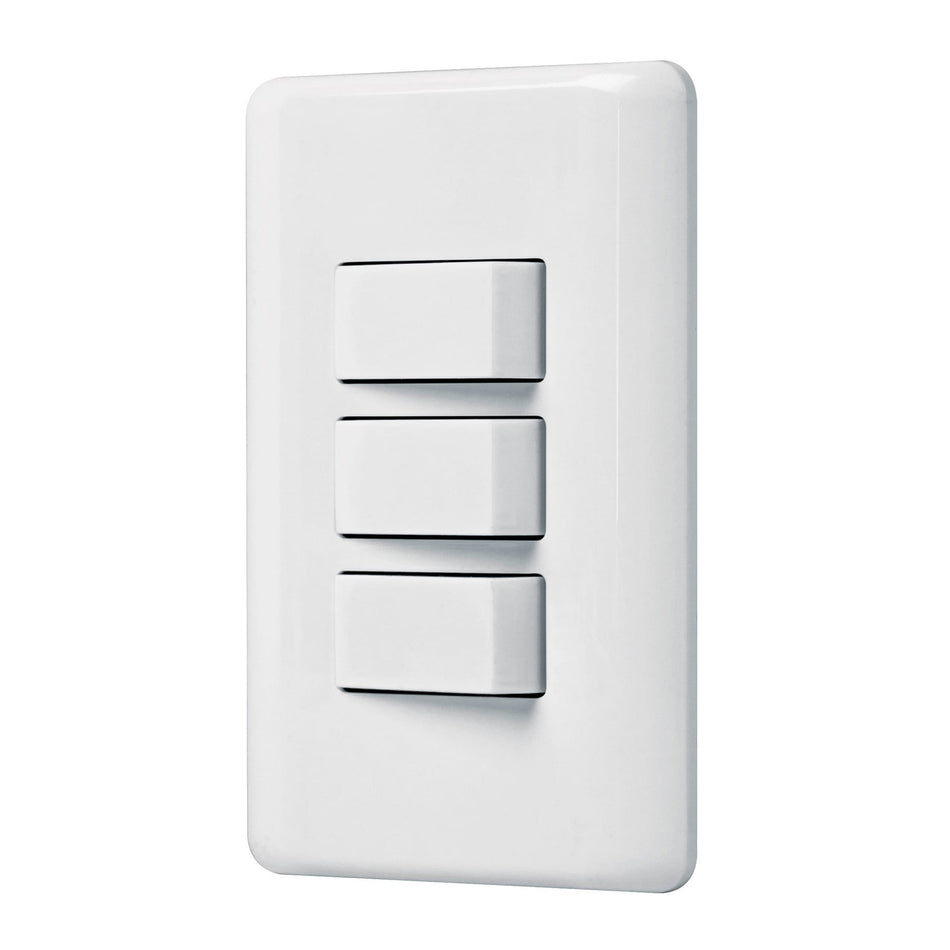 Placa armada con 3 interruptores sencillos, Volteck Basic Caja con 10, 25083