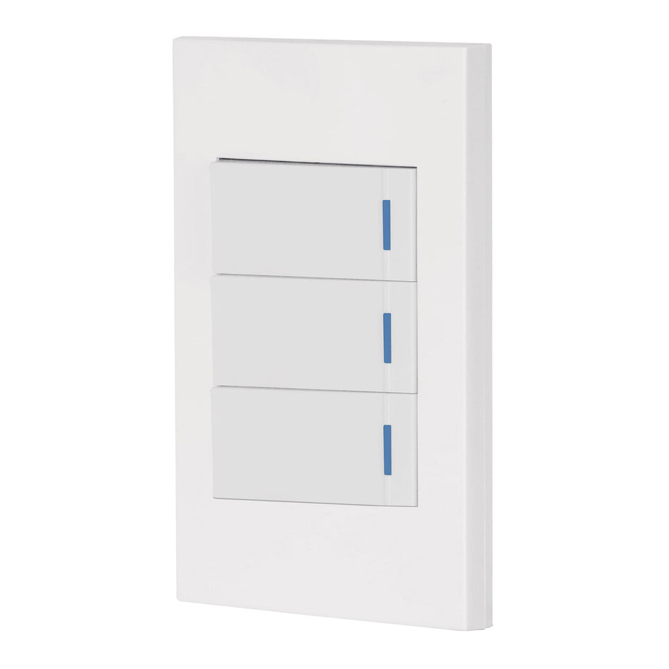 Placa armada 3 interruptores, 1 módulo, Española, blanco Caja con 3, 45599