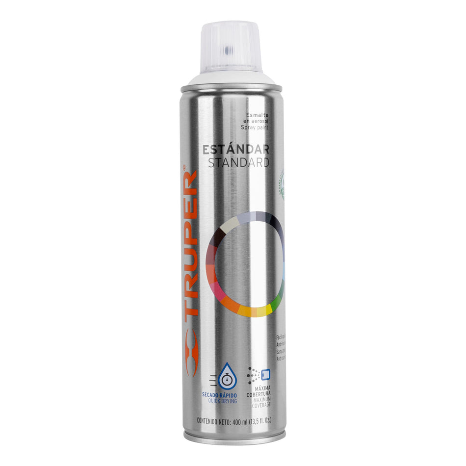 Pintura en aerosol, blanco mate, bote esbelto, 400 ml Caja con 12, 19034