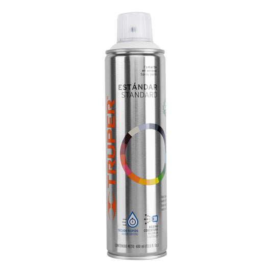 Pintura en aerosol, blanco mate, bote esbelto, 400 ml Caja con 12, 19034