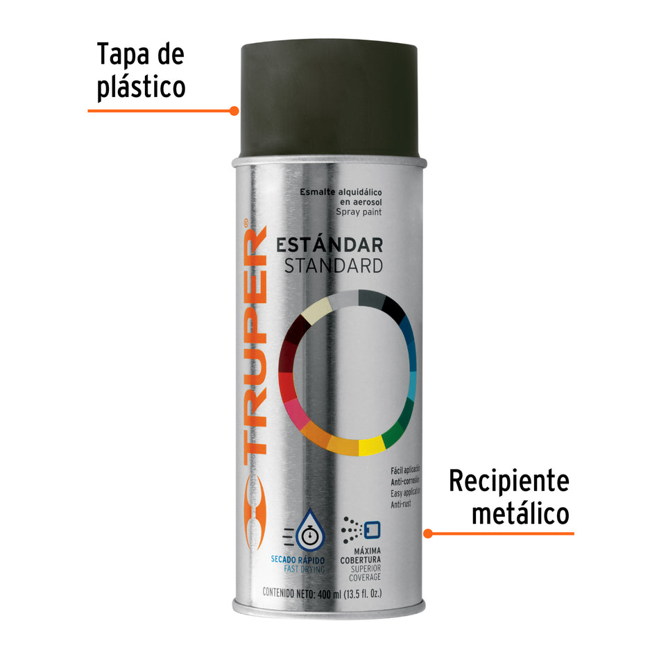 Pintura en aerosol, café anodizado, bote tradicional, 400 ml Caja con 6, 102806