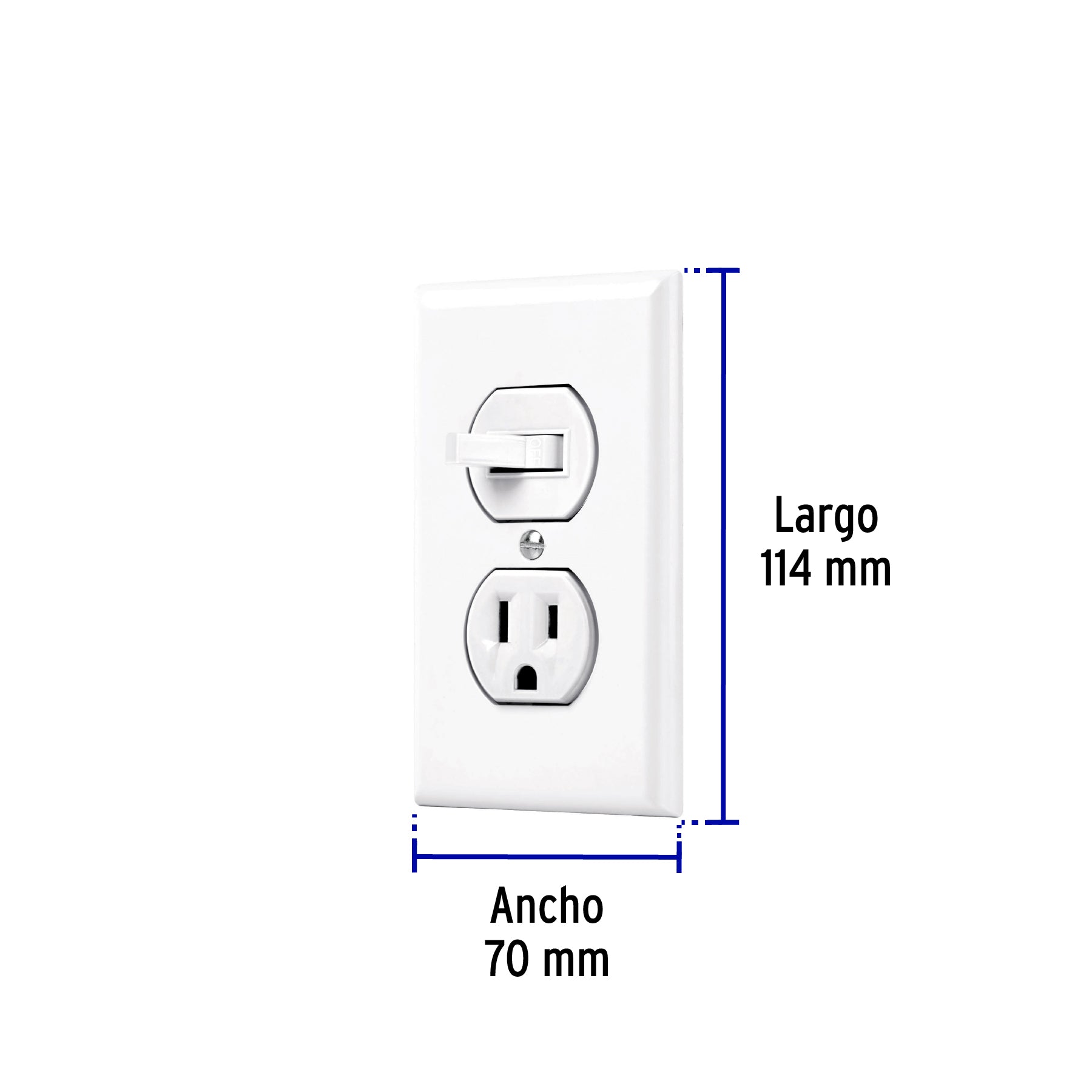 Placa armada interruptor y contacto, línea Standard, blanco, 45950