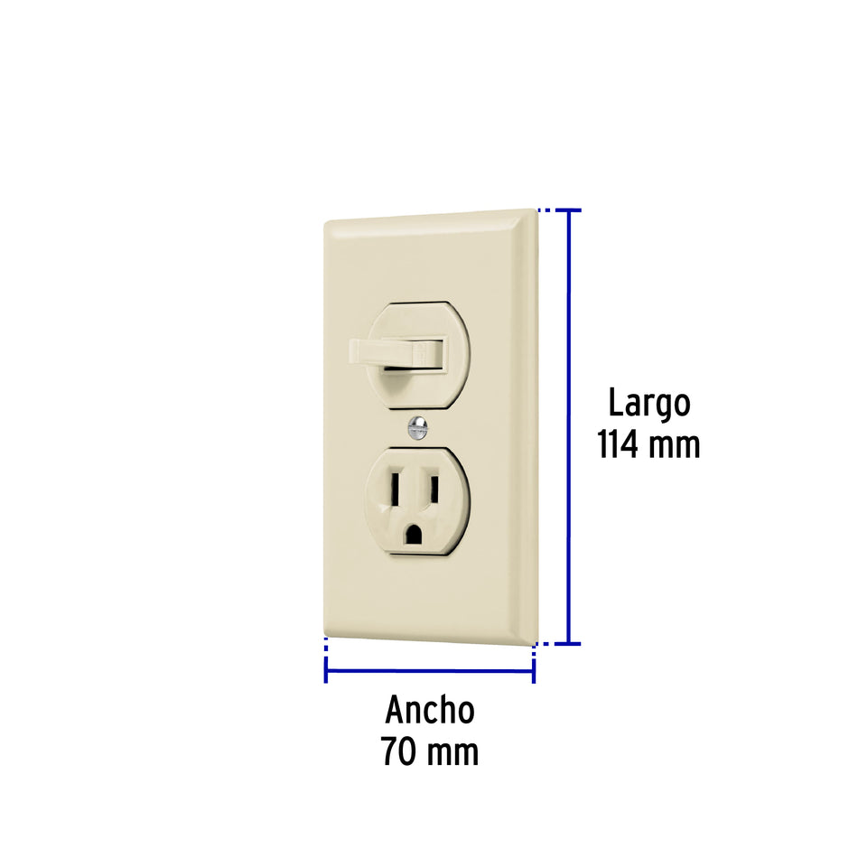 Placa armada interruptor y contacto, línea Standard, marfil Caja con 3, 48489