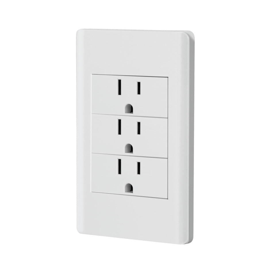 Placa armada blanca 3 contactos 1 módulo, Lisboa, Volteck Caja con 3, 47970