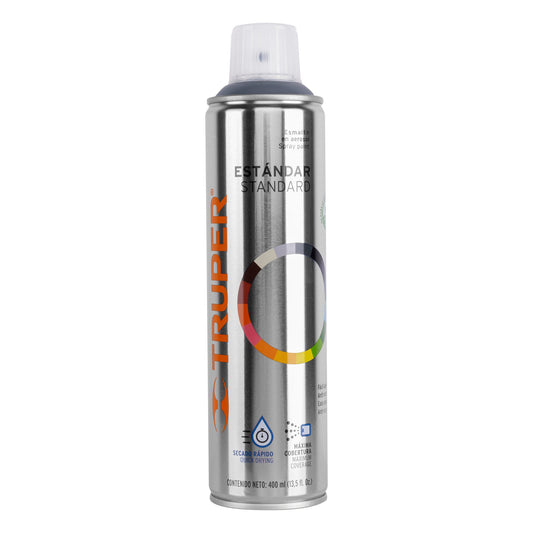 Pintura en aerosol, gris acero, bote esbelto, 400 ml Caja con 4, 12733