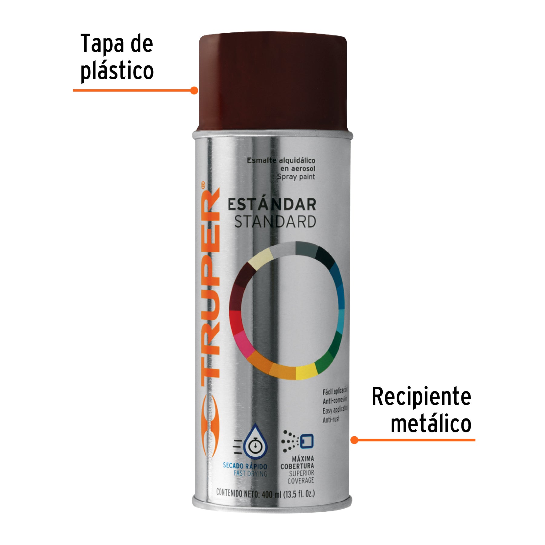 Pintura en aerosol, guinda, bote tradicional, 400 ml, 102805