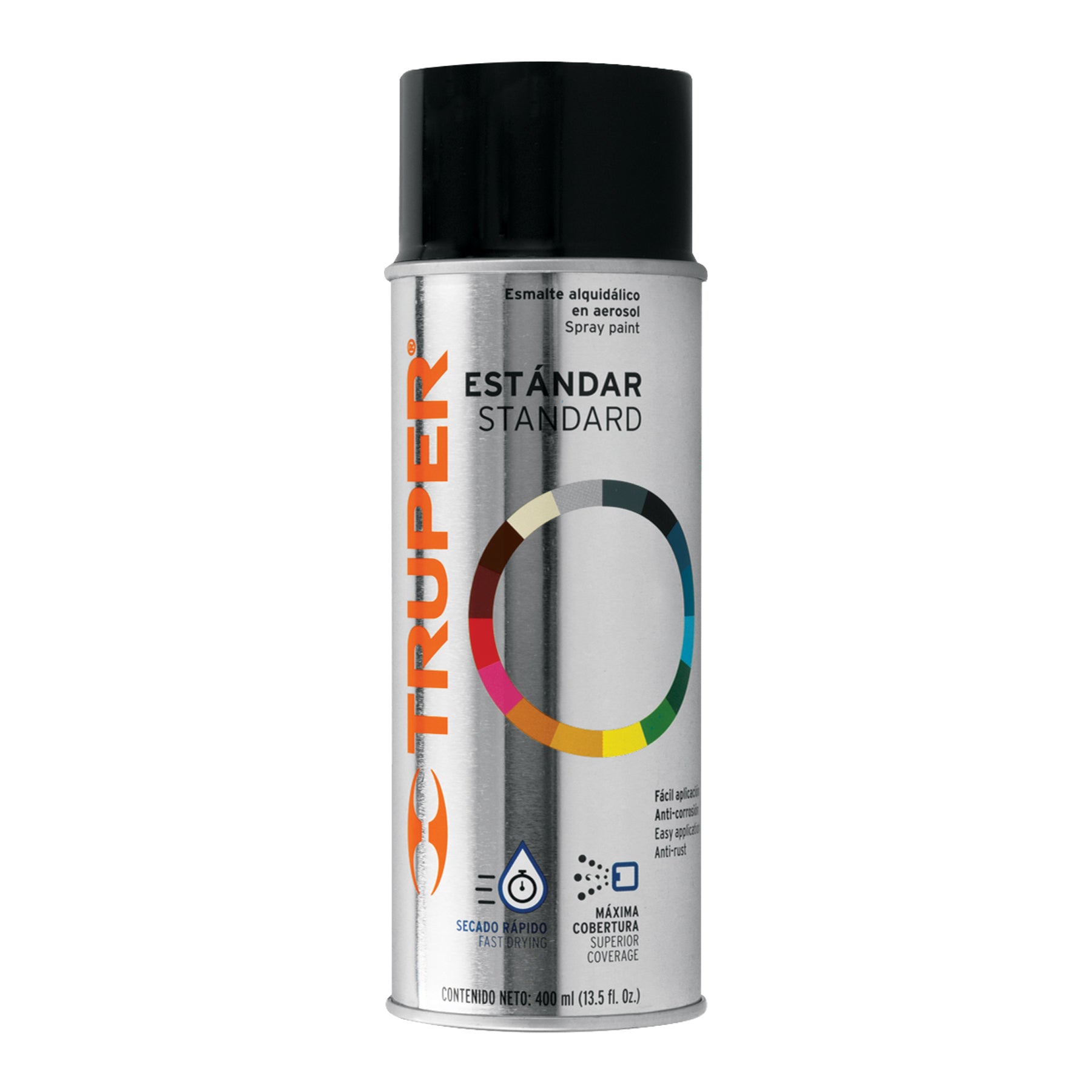 Pintura en aerosol, negro mate, bote tradicional, 400 ml, 102809