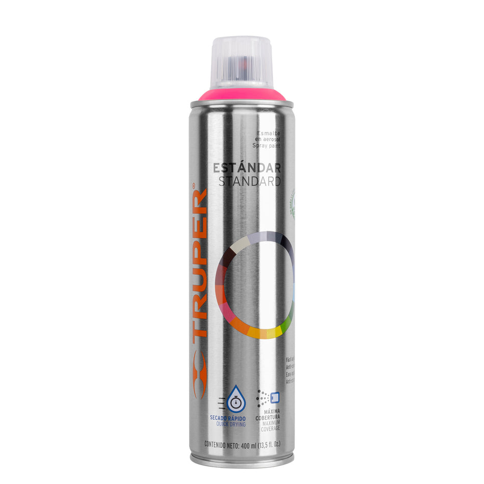 Pintura en aerosol, rosa mexicano, bote esbelto, 400 ml Caja con 4, 12734