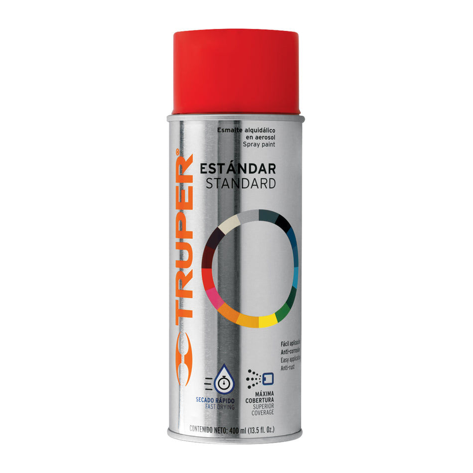 Pintura en aerosol, rojo seguridad, bote tradicional, 400 ml Caja con 6, 102802