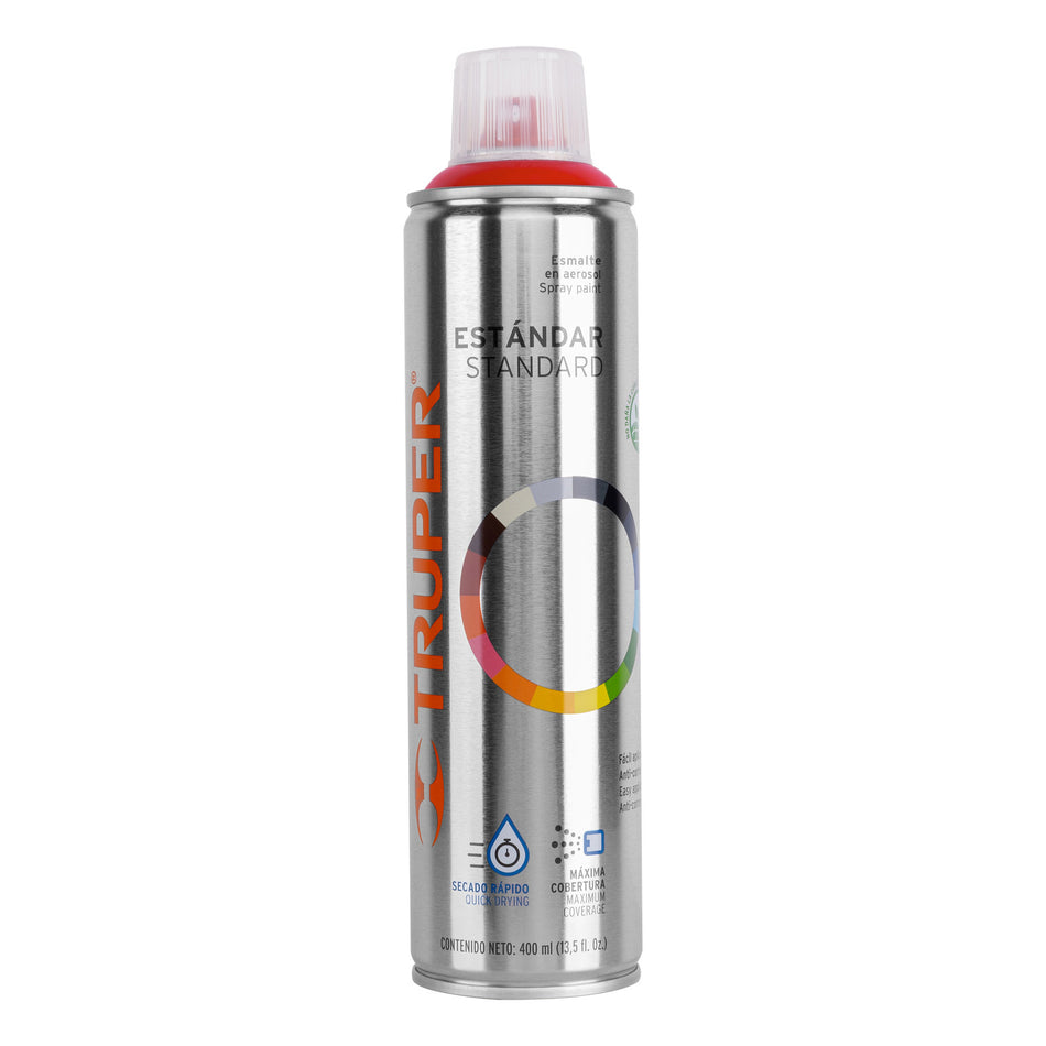 Pintura en aerosol, rojo seguridad, bote esbelto, 400 ml Caja con 4, 12732