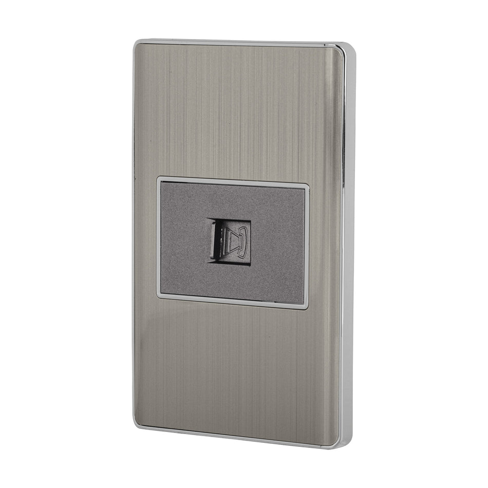 Placa armada acero inox 1 toma para teléfono 1.5 mód, Lisboa Caja con 3, 47844
