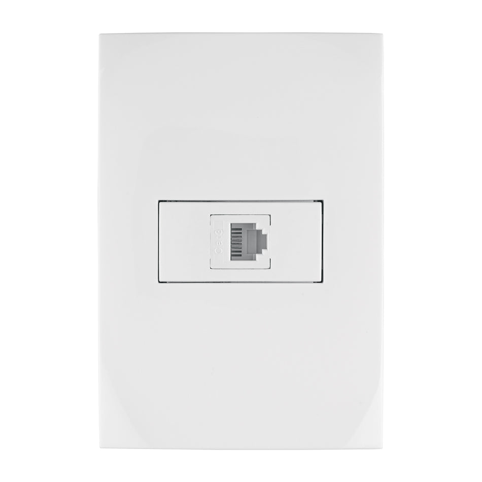 Placa armada con entrada para teléfono, línea Oslo, blanco Caja con 3, 46541
