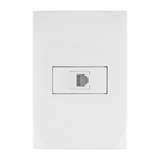 Placa armada con entrada para teléfono, línea Oslo, blanco Caja con 3, 46541