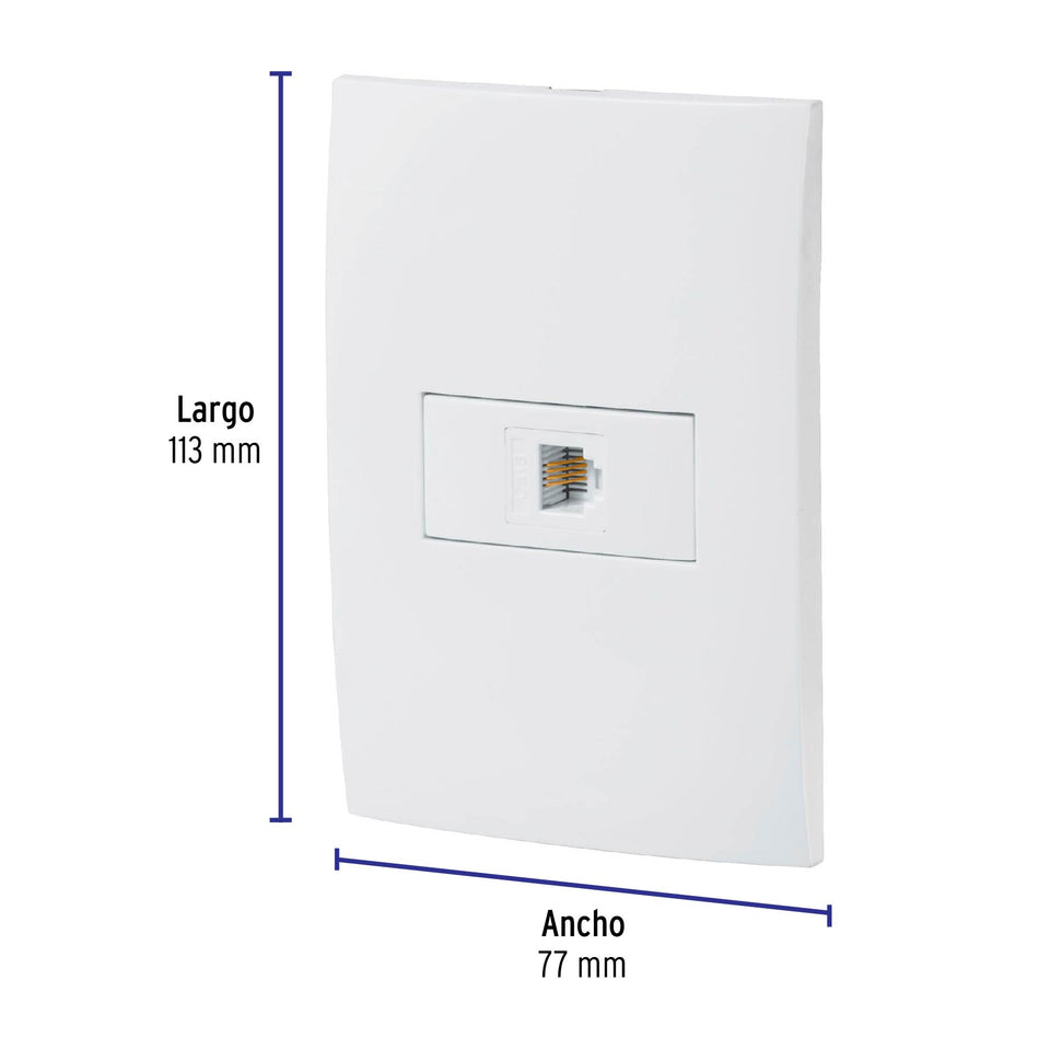 Placa armada con entrada para teléfono, línea Oslo, blanco Caja con 3, 46541