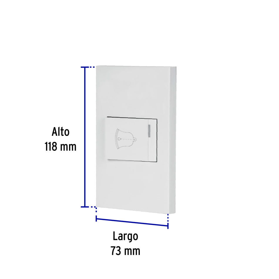 Placa armada 1 interruptor de timbre,1.5mod, Española,blanco Caja con 3, 45604