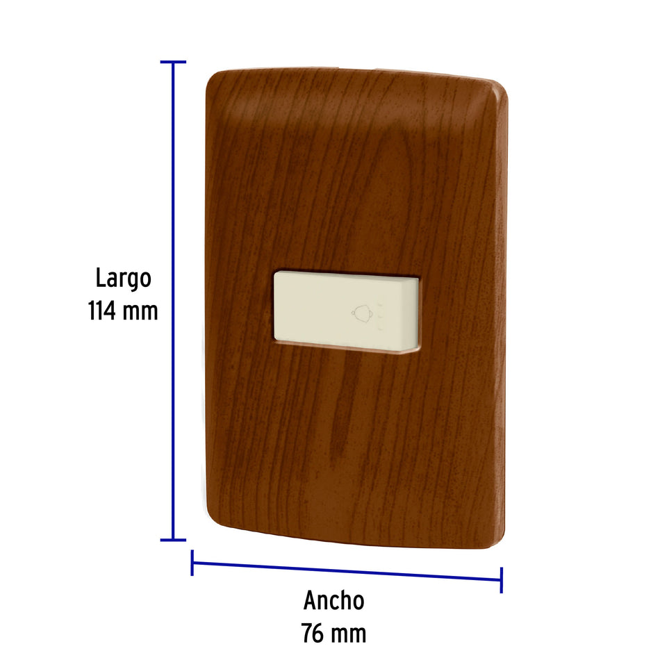 Placa armada con timbre madera, línea Italiana, Volteck Caja con 3, 49952