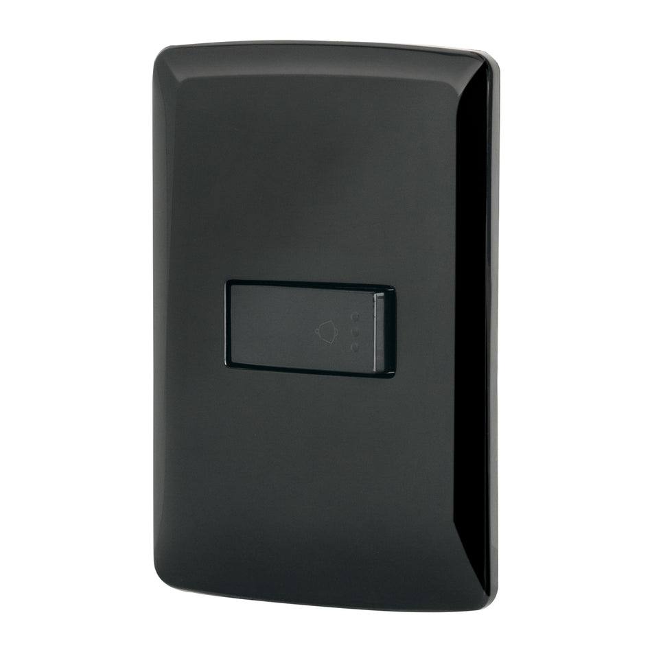 Placa armada con timbre, negro, línea Italiana, Volteck Caja con 3, 47601